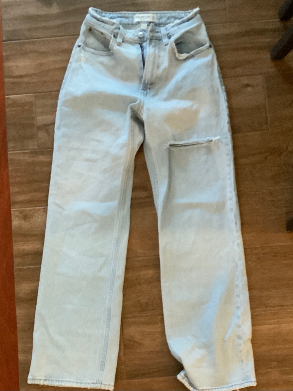Abercrombie & Fitch Light Blue High Rise Relaxed Jeans